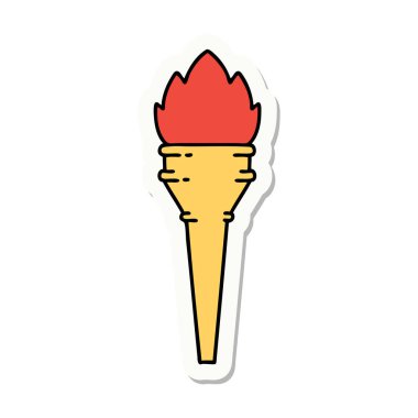 Geleneksel yakma feneri stiliyle dövme çıkartması