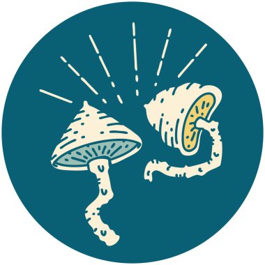 Dövme stili mantarların simgesi