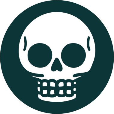 Bir kafatasının ikonik dövme şekli