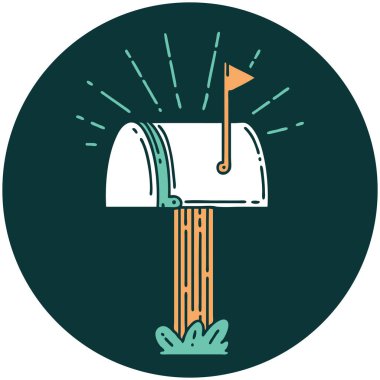 Dövme biçimi kapalı posta kutusu simgesi