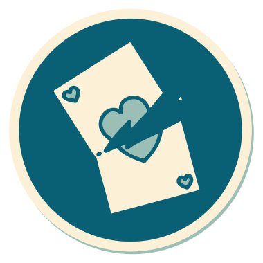 Dövme çıkartması geleneksel stil yırtık bir kart