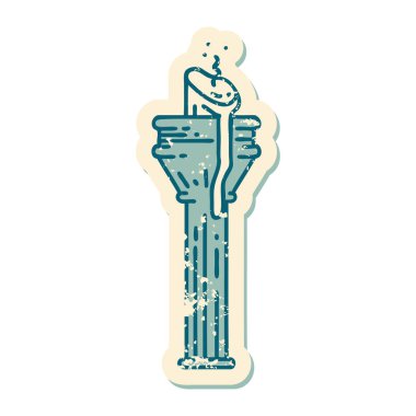 Bir şamdanın sembolik depresif dövme görüntüsü