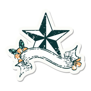 Üzerinde yıldız işareti olan eski bir etiket.