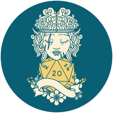 Retro Dövme Tarzı Cin Barbar karakter yüz doğal yirmi zar ile