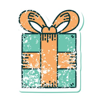 Bir hediyenin ikonik sıkıntılı dövme görüntüsü