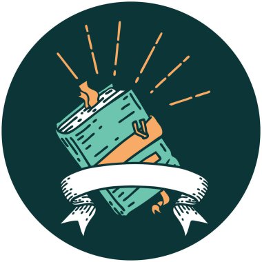 Dövme stili eski defter simgesi