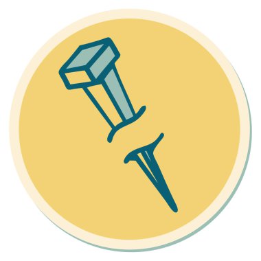 Geleneksel demir çivi stili dövme çıkartması