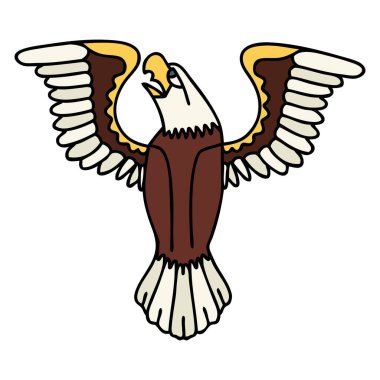 Geleneksel Amerikan kartalı stili dövme.