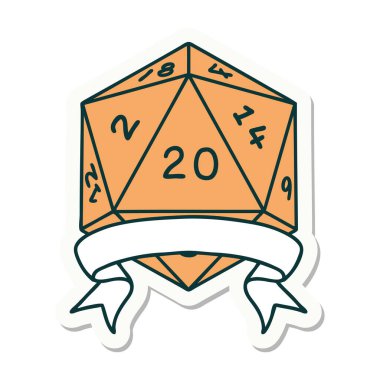 Doğal bir 20 kritik vuruşluk D20 zarının çıkartması.