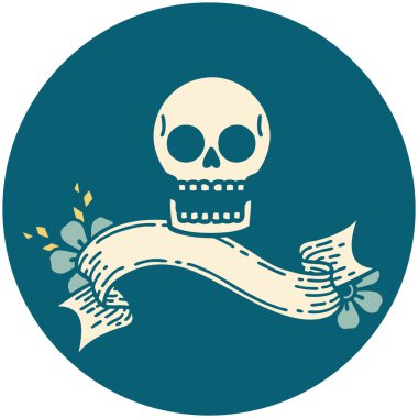 kafatası sancağıyla dövme biçimi simgesi