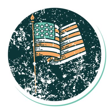 Amerikan bayrağının sembolik dövmeli resmi