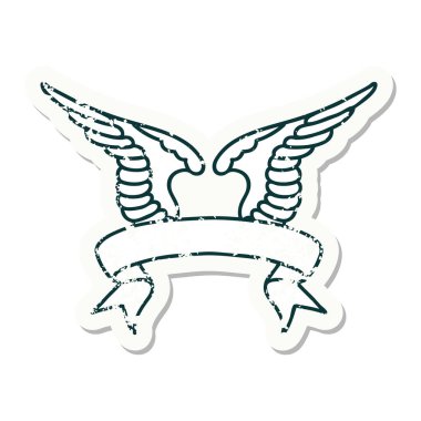 Bir kanadın bayrağıyla eski bir etiket