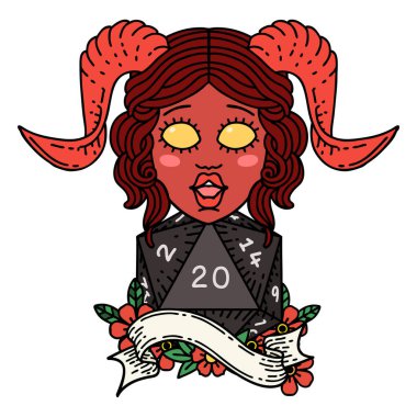 Retro Dövme Biçimi Doğal yirmilik zar atma ile düzenleme