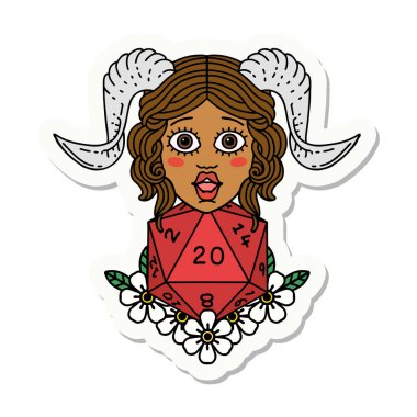 Doğal yirmilik zarla yapıştırılmış etiket.