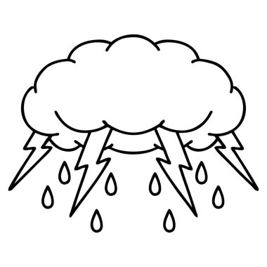 Fırtına bulutu şeklinde siyah çizgili dövme