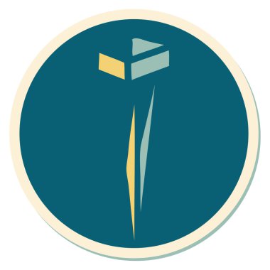 Geleneksel demir çivi stili dövme çıkartması