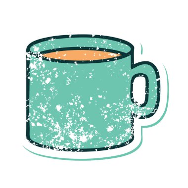 Kahve fincanının sembolik dövmeli görüntüsü