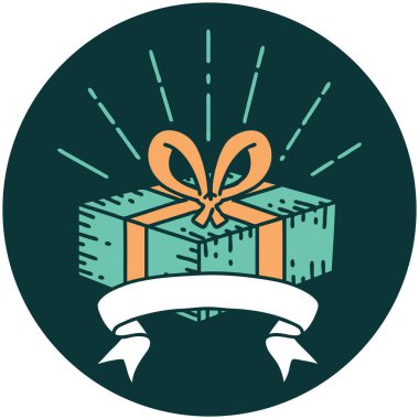 Dövme stili Noel hediyesinin simgesi