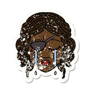 Retro Dövme Tarzı Ağlayan İnsan Düzenbaz Karakteri