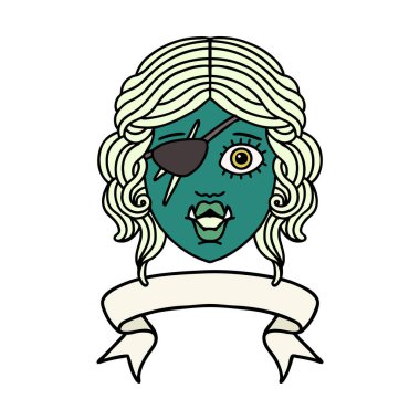 Sancaklı Retro Dövme Biçimli Ork karakter yüzü