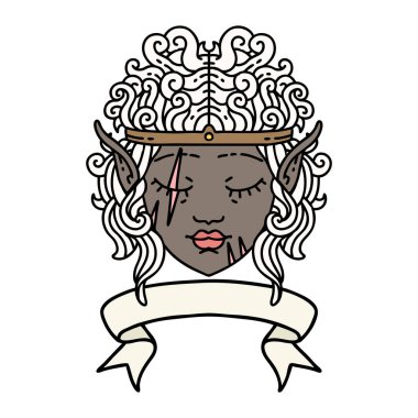 Retro Dövme Tarzı Sancaklı barbar karakter yüzü