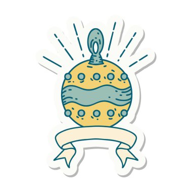 Dövme stili Noel süsü çıkartması.