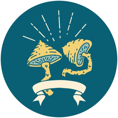 Dövme stili mantarların simgesi