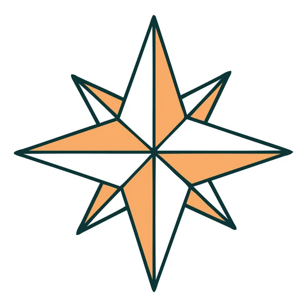 Image Emblématique Style Tatouage Une Étoile — Image vectorielle