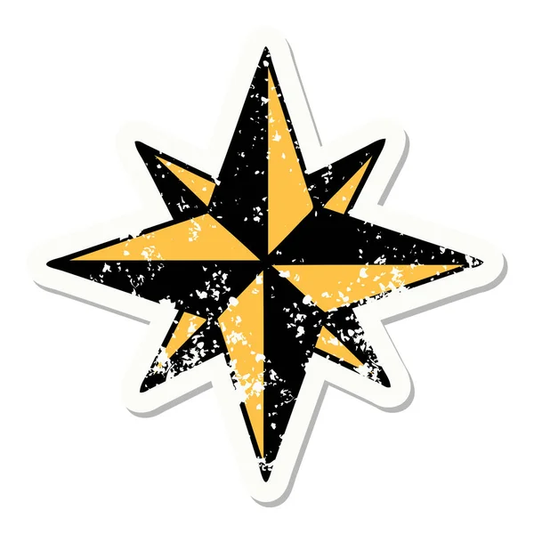 Татуировка Наклейкой Традиционном Стиле Звезды — стоковый вектор