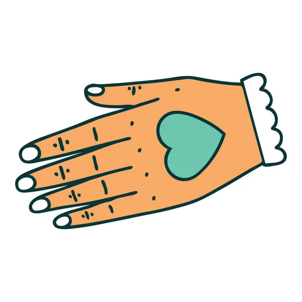 Image Emblématique Tatouage Une Main — Image vectorielle