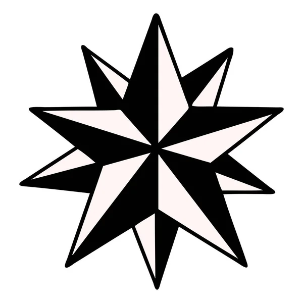 传统风格的明星纹身 — 图库矢量图片