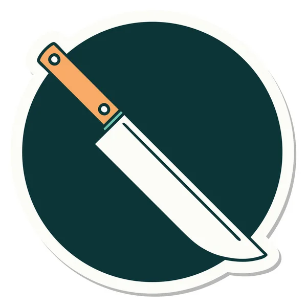 Autocollant Tatouage Dans Style Traditionnel Couteau — Image vectorielle