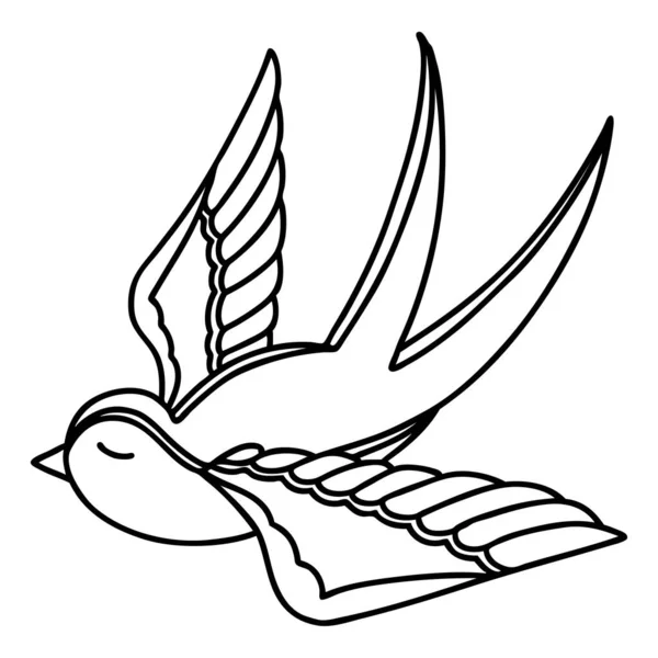 燕子的黑线式纹身 — 图库矢量图片