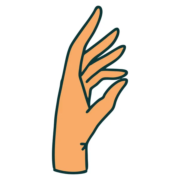 Ikonický Obrázek Ruky Stylu Tetování — Stockový vektor