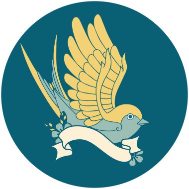 bir kırlangıç bayrağıyla dövme biçimi simgesi