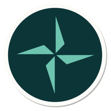 Bir yıldız sembolünün geleneksel stiliyle dövme etiketi