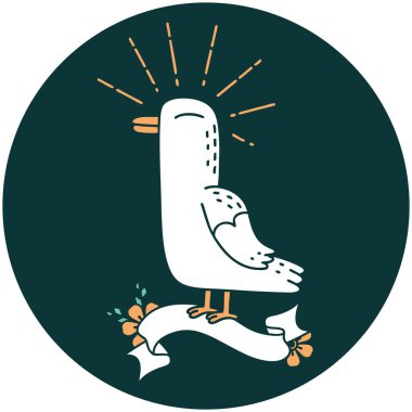 Dövme tarzı martı kuşunun simgesi