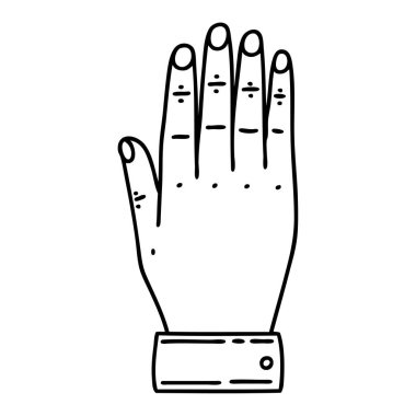 Siyah çizgili bir el dövmesi.