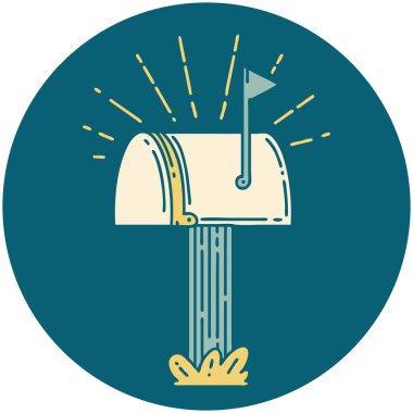 Dövme biçimi kapalı posta kutusu simgesi