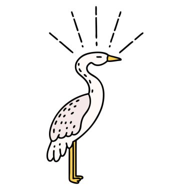 Geleneksel dövme stili leylek resmi