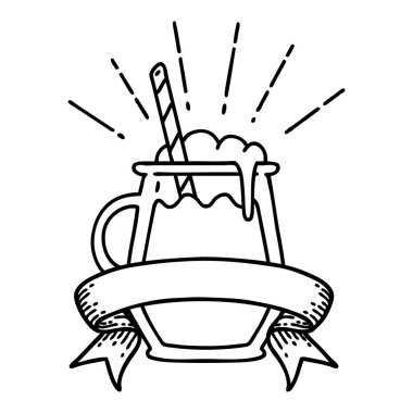 Siyah çizgili parşömen dövmeli zencefilli bira