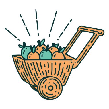 Geleneksel bir elma dövmesi çizimi