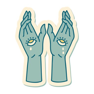 Geleneksel mistik eller stiliyle dövme çıkartması