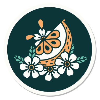 Dövme çıkartması geleneksel stil dekoratif limon.