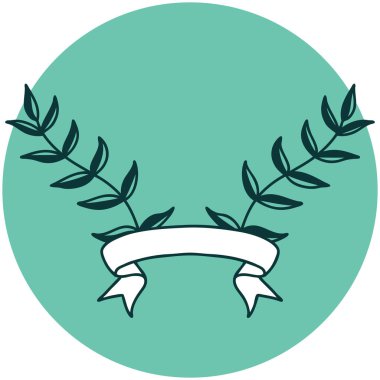 Yaprak sancağıyla dövme biçimi simgesi