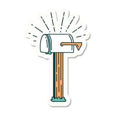 Dövme stili kapalı posta kutusu etiketi