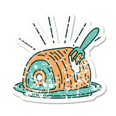 Eski bir dövme stili biftek etiketi.