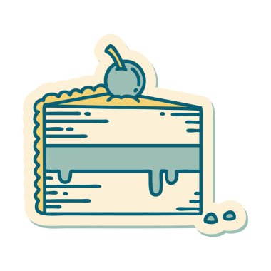 Dövme etiketi geleneksel pasta dilimi tarzında.