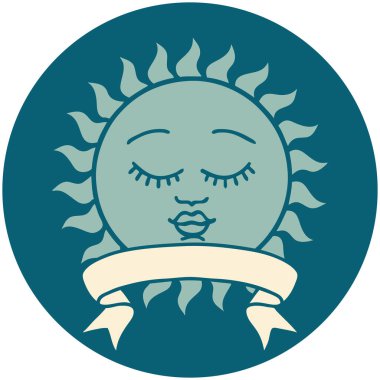 Yüzü güneşli bir dövme simgesi