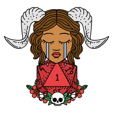 Retro Dövme Tarzı Hüzünlü döşeme Doğal bir d20 zar atışıyla